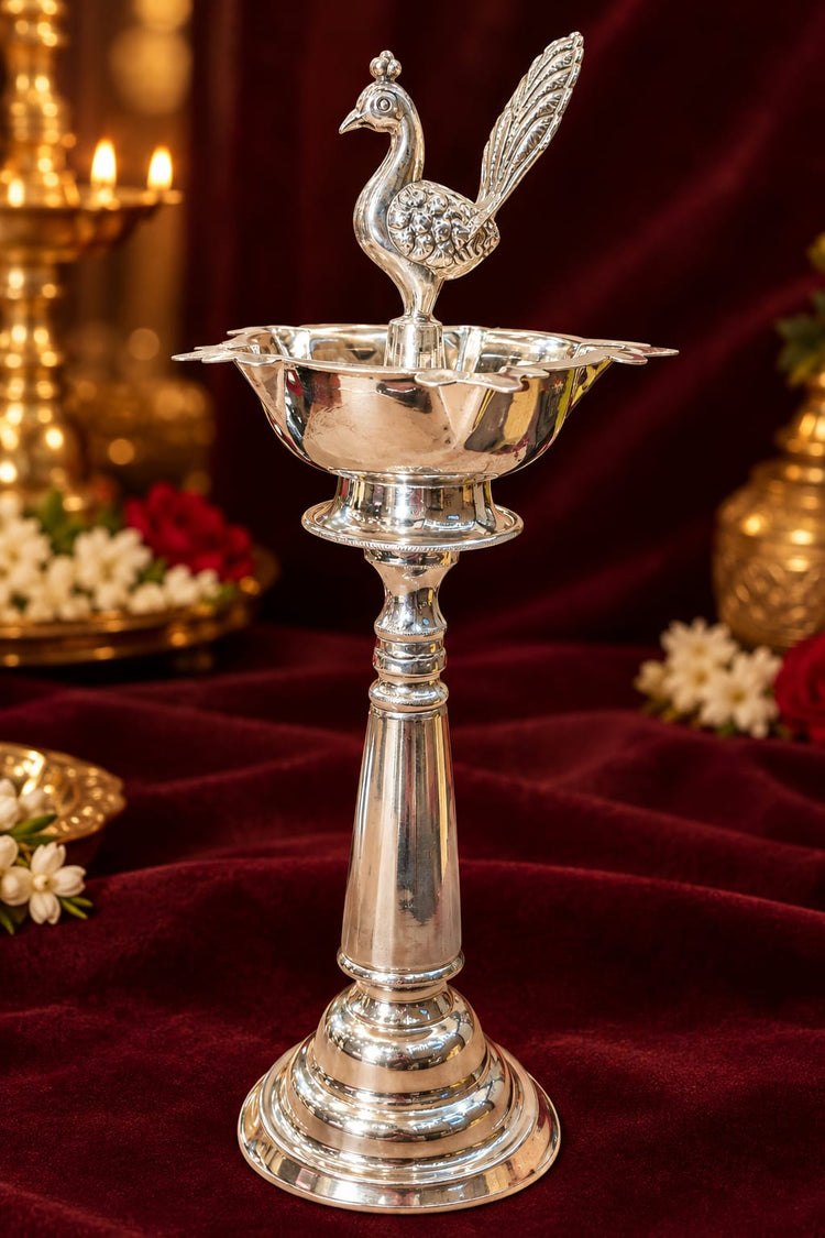 silver diya